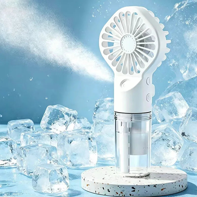 New Fan Mini Handheld Mist Fan Portable USB Rechargeable Handheld 3 Speeds Powerful Fan Outdoor Personal Hand Fan