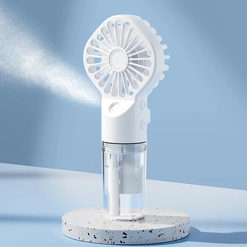 New Fan Mini Handheld Mist Fan Portable USB Rechargeable Handheld 3 Speeds Powerful Fan Outdoor Personal Hand Fan
